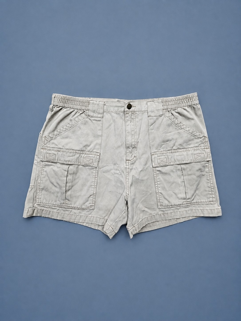 Y2K Cabela’s Men’s Cargo Shorts Size 40 Khaki Short Inseam Elastic Waist